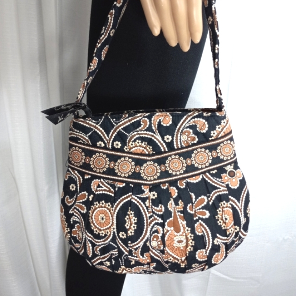 VERA BRADLEY 2008 Cafe Latte Paisley Quilted Cotton Small Hand Bag Like …